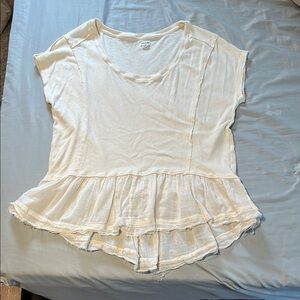 Women's Cream Peplum Top